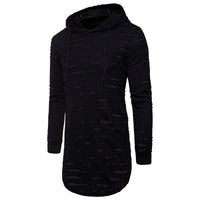 Versatile Mid-length Hooded Sports Long-sleeved T-shirt
