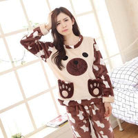 Fashionable Pajamas Women Keep Warm In Winter And Thicken Plus Velvet