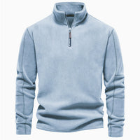 New Mens Long-sleeve Hoodie With A Stand-up Collar And A Half-zip