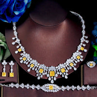 Jewelry Four-piece Dinner Accessories European And American Middle East Full Zircon Necklace Bracelet Ring Earrings Suit