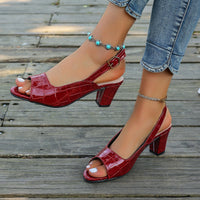 Fish Mouth Chunky Heel Sandals For Women