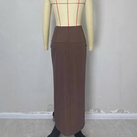 Women's High-waisted Slimming High-slit Long Bodycon Skirt