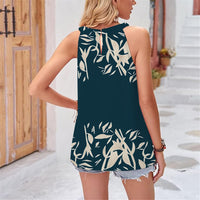 Summer New F Retro Creative Chic Floral 3D Printed Women's Casual Sleeveless Crew Neck Tank Top