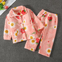 Spring And Autumn Boys' And Girls' Flannel Cute Kawaii Cartoon Animal Homewear