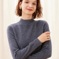 Thick, High-neck Cashmere Sweater For Women, Pure Cashmere Pullover Base Layer Knit Sweater