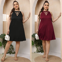 Hollow-out Burnout Camisole Irregular A-line Sexy Dress For Women