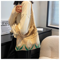 Flower Tulip Vintage Knitted Shoulder Bag