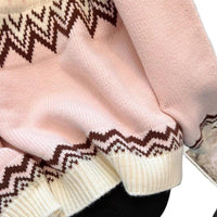 Womens Fair Isle Pullover Loose-Fit Extra-Soft Sweater
