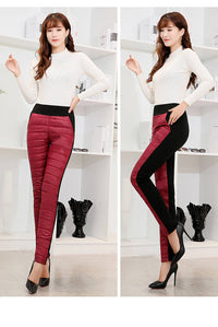 Winter Women's Plus Size Elastic Waist Cotton Trousers