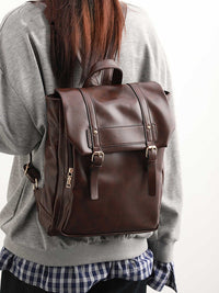 Soft Leather Uniform Backpack Large Capacity Computer Backpack