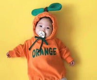 Velvet Thickened Hooded Baby Bag Fart Clothes Baby Fruit Romper Jumpsuit