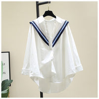 Women's Loose Casual Knitted Ruffle-Trim Shirt