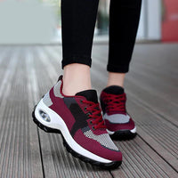 Mesh Slip On Air Cushion Shoes Women Comfortable Breathable Increased Sneakers