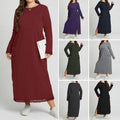 Women's Casual Solid Color Loose Plus-size Knitted Lace Dress
