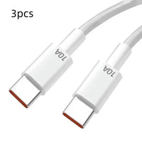 Fiberglass Fast Charge Line Double USB Type-C Cable