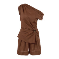 Women's Cotton Top And Shorts Two-Piece Set