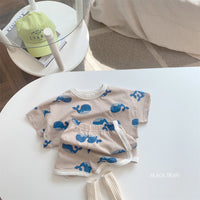 New Baby Cartoon Printing Suit Male And Female Baby