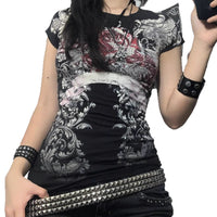 European-style Trendy Women's Slim-fit Short-sleeve Tops For Girls