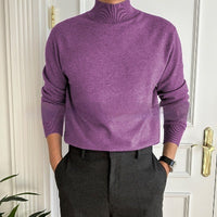 Men's Business Pullover Mock Neck Sweater