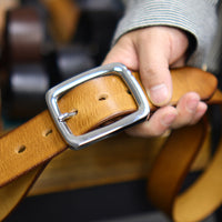Retro Thick Pure Steel Hand-rub Color Men's Belt