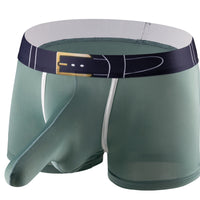Ice Silk Comfort Breathable Solid Color Elephant Nose Boys Mid-waist Underwear