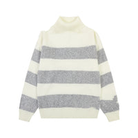 Round Neck Turtleneck Alpaca Blended Soft Sweater