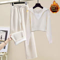 Little Ladys Sweater Set Paired With Wide-leg Pants