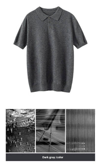 Polo Collar Cashmere Middle-aged Business Leisure Bottoming Shirt Pullover Sweater