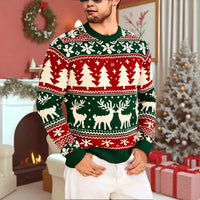 Mens Casual Crew-Neck Long-Sleeve Sweatshirt With A Printed Design