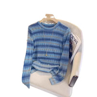 Gentle Graceful And Fashionable Dopamine Striped Sweater
