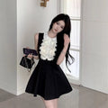 French Chic Lace Camisole Dress Womens Waist-Cinching Sleeveless