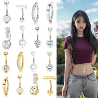 Stainless Steel Belly Button Ring Set Of 8 Pieces