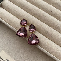 Niche-design Rhinestone-detailed Drop Earrings