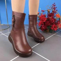 Retro Middle Boots Slimming Casual British Style Flat Boots