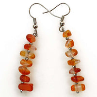Womens Simple And Versatile Stone Design Amethyst Chip Earrings