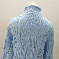Star Same Style Solid Color Half Hollow Out Sweater