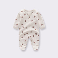 Comfortable Cotton Newborn Clothes Covered Foot Zipper One Piece Romper