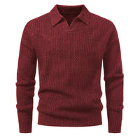 Men's Solid Color Turtleneck Sweater Cable Knit Long Sleeve Top