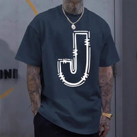 Mens Printed Crew-Neck Short-Sleeve T-Shirt