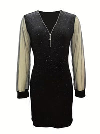 Women's V-neck Sparkling Dress