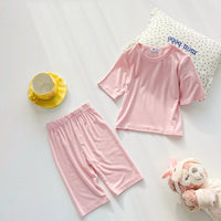 Modal Children's Pajamas Short-sleeved Thin Bellyband Homewear Suit