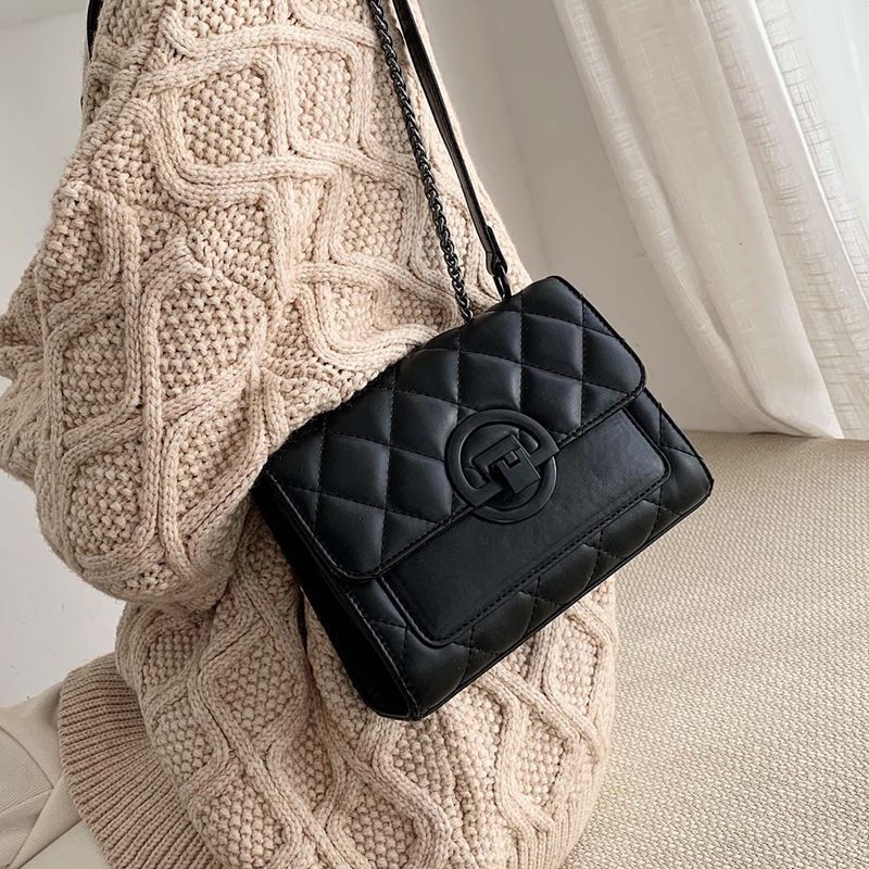 Hong Kong Style Spring Diamond Pattern Chain Bag Women's New