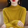 Hollow Wool Base Shirt Women's Clothing Half-collar Wool Sweater
