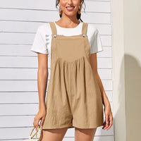 Summer Women's Cotton Linen Sleeveless Jumpsuit