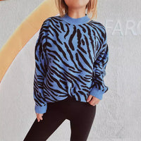 Commuter Knitted Two-piece Zebra Pattern Contrast Color