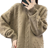 New Stylish Round-neck Wool Sweater For Womenversatile And Effortlessly Chic