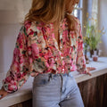 Idle Style Printed Round Neck Shirt Top