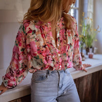 Idle Style Printed Round Neck Shirt Top