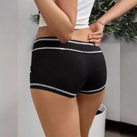 Open-stitch Design Lace-up Low-rise Hot Pants