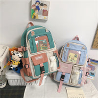 Elementary School High School Birthday Cute Large-capacity Contrast Color Backpack